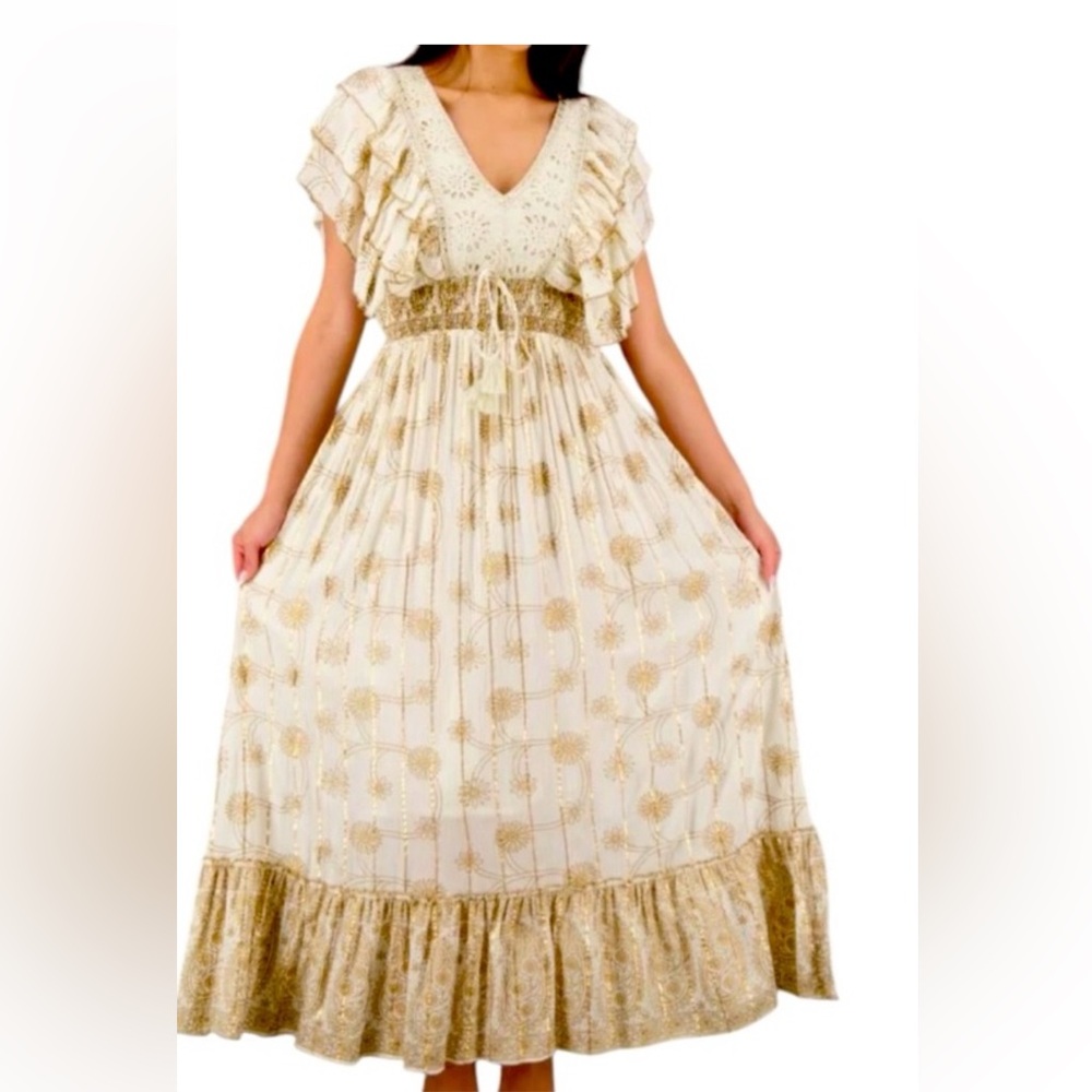 Elegant Cream Maxi Dress